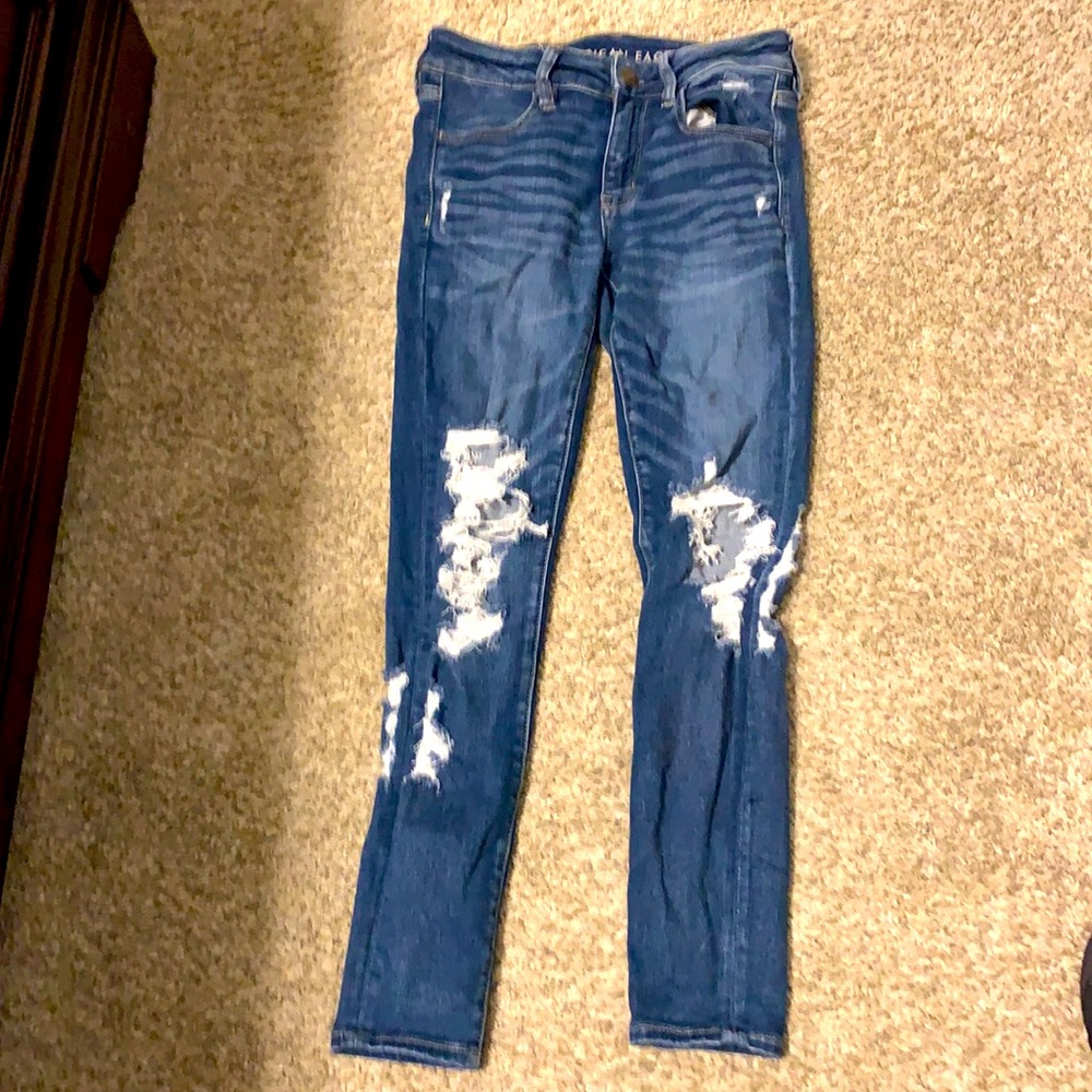 Dark wash skinny jeans